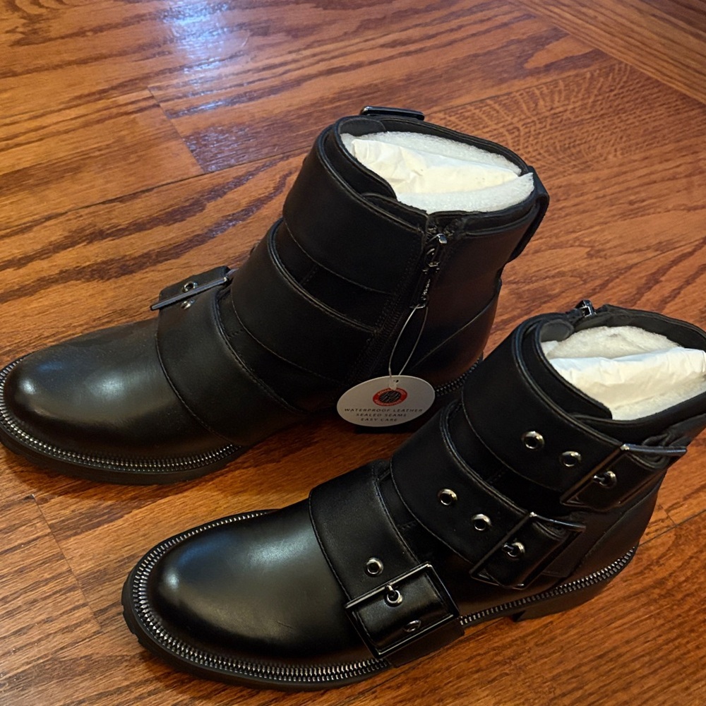 Blondo Black Ankle Boots with Buckle Detail